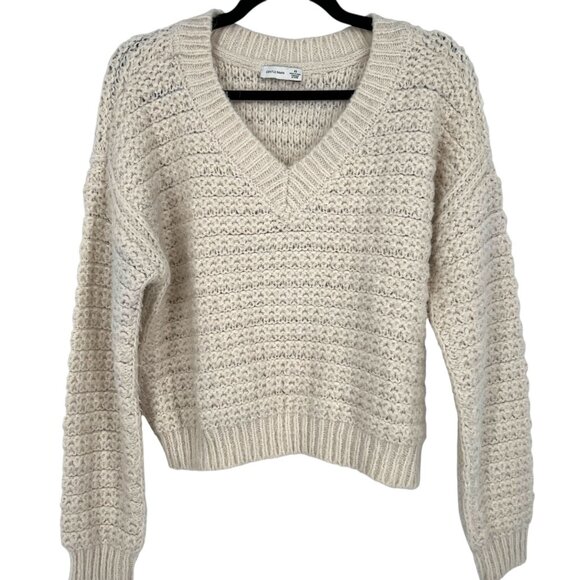 Gentle Fawn Chunky V-Neck Sweater Cream Size XS - Picture 1 of 11